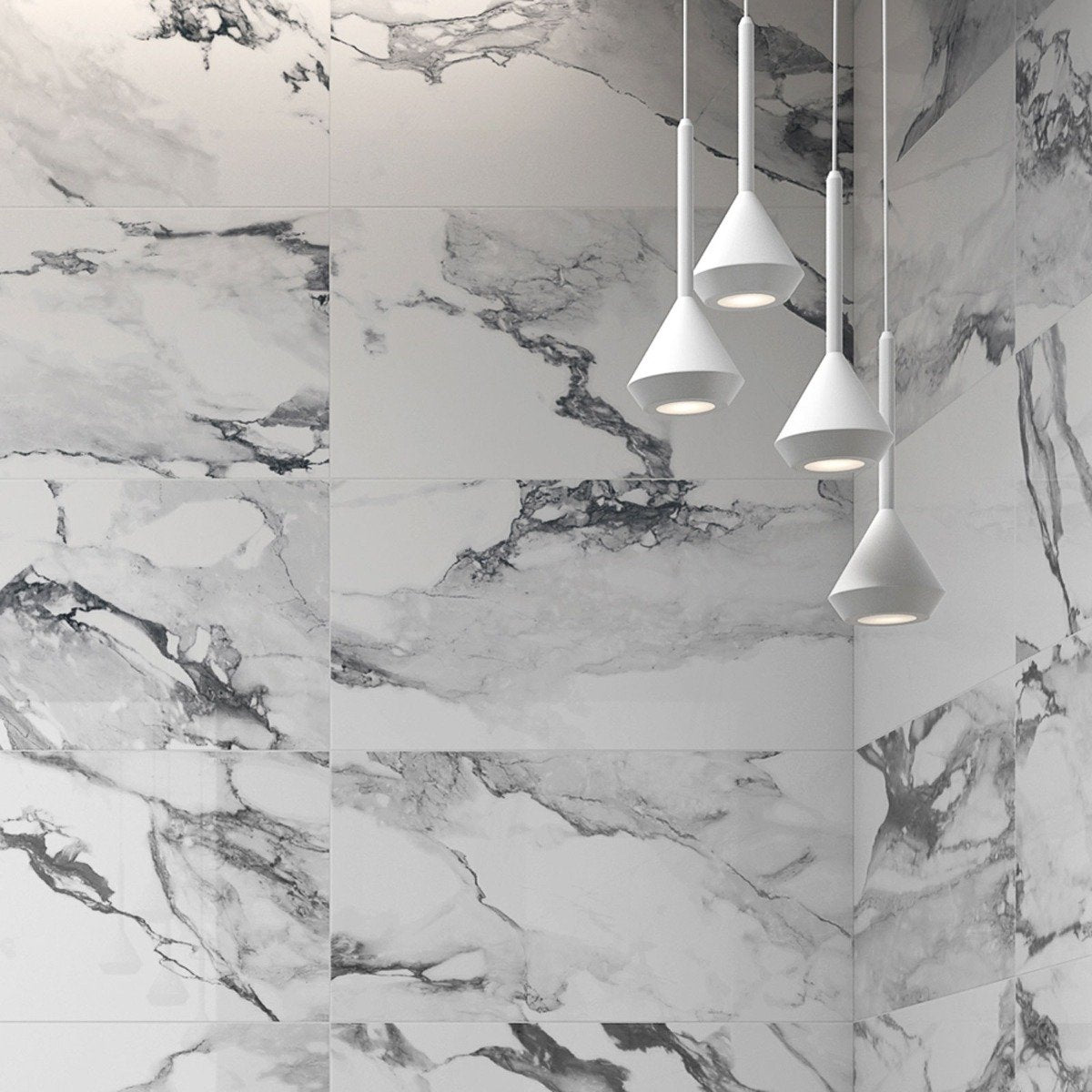 Charlie White Marble Gloss Porcelain Tile 600x1200mm