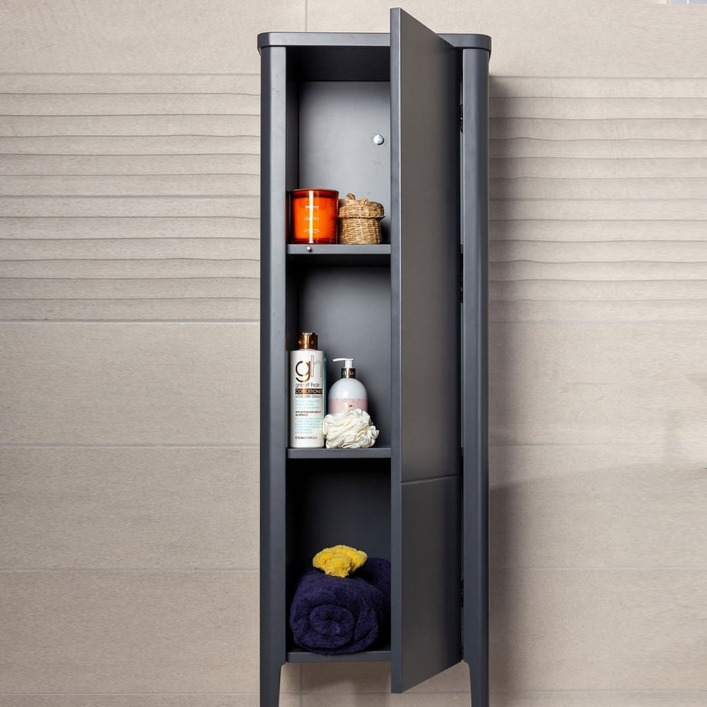 Stonehouse Slate Grey Floor Standing Tall Storage Cabinet