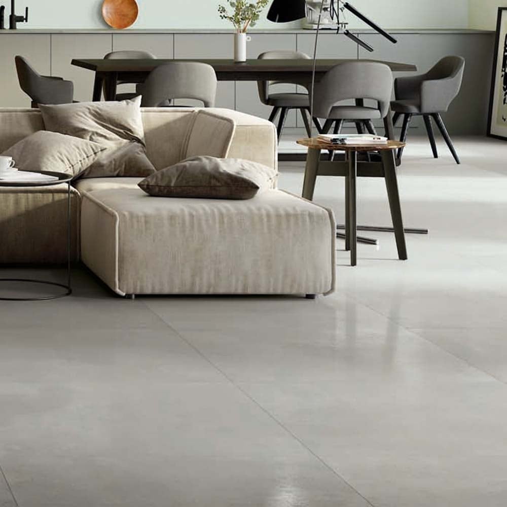 Eragon Grey Concrete Semi-Polished Porcelain Tile 448x898mm