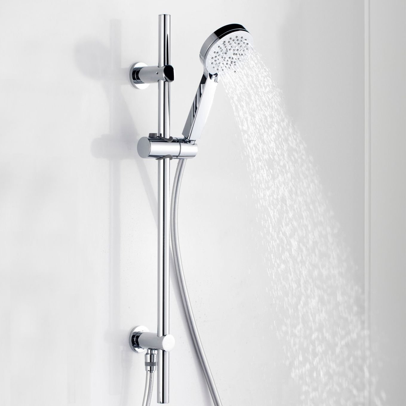 Vade Chrome Round Slide Rail Kit with Built In Wall Outlet