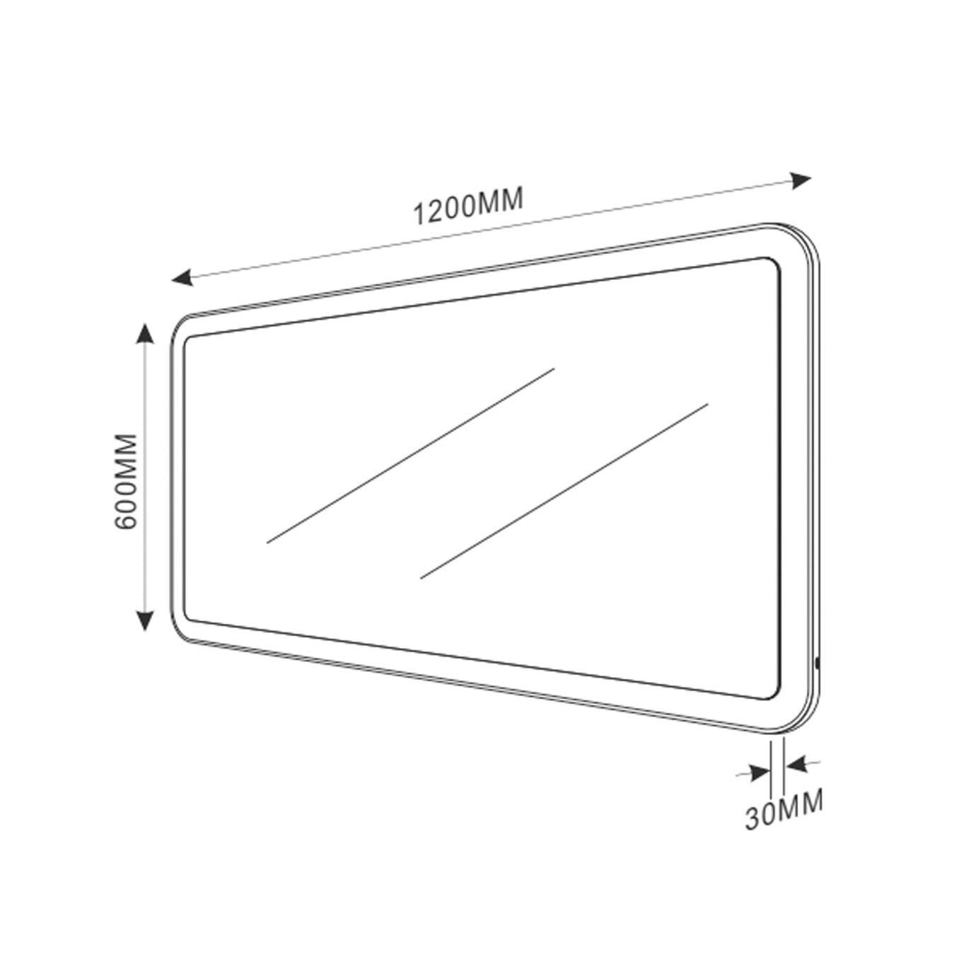 Lynx LED Backlit Bathroom Mirror 1200x600mm
