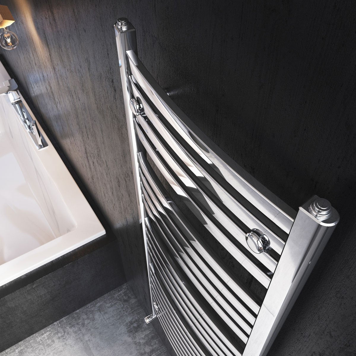 Skye Chrome Heated Towel Rai 770x500mm