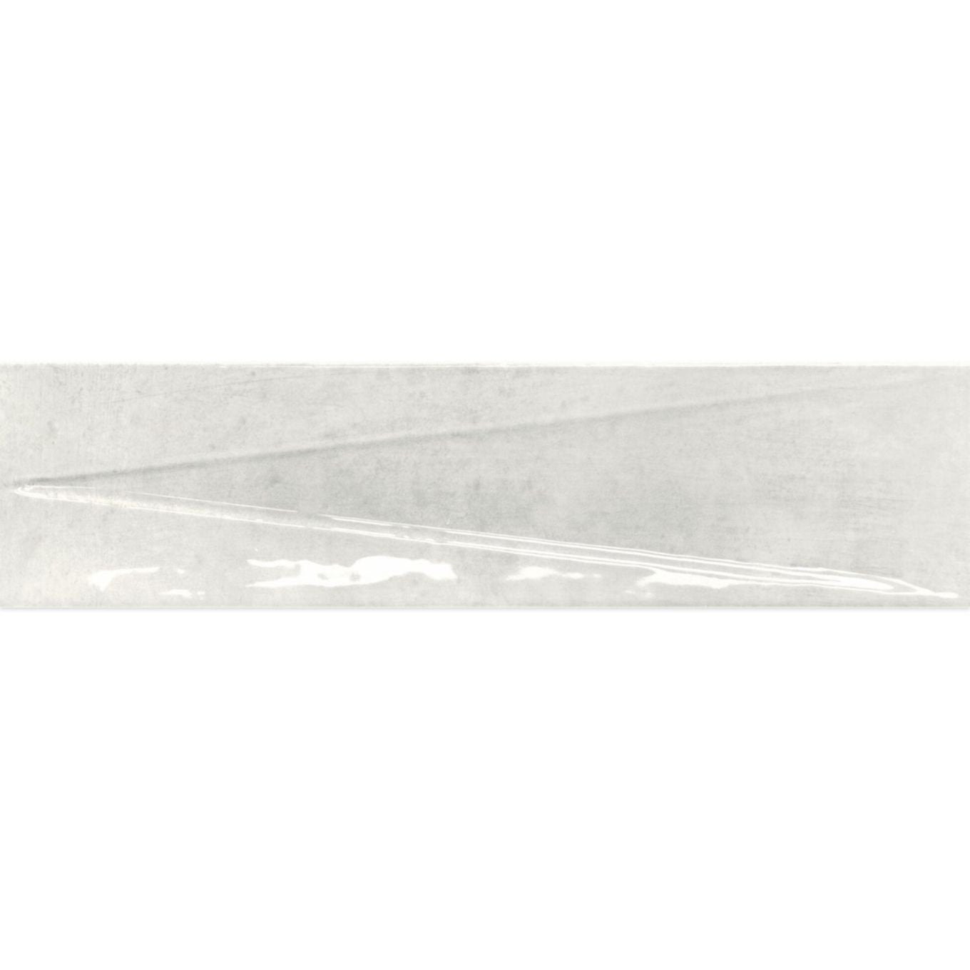 Babylon Silver Gloss Ceramic Decor Brick Tile 246x60mm