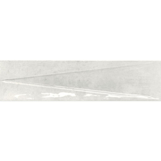 Babylon Silver Gloss Ceramic Decor Brick Tile 246x60mm