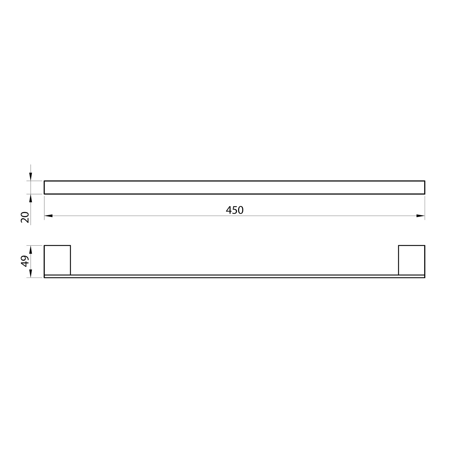 ALPHA Towel Bar 45cm