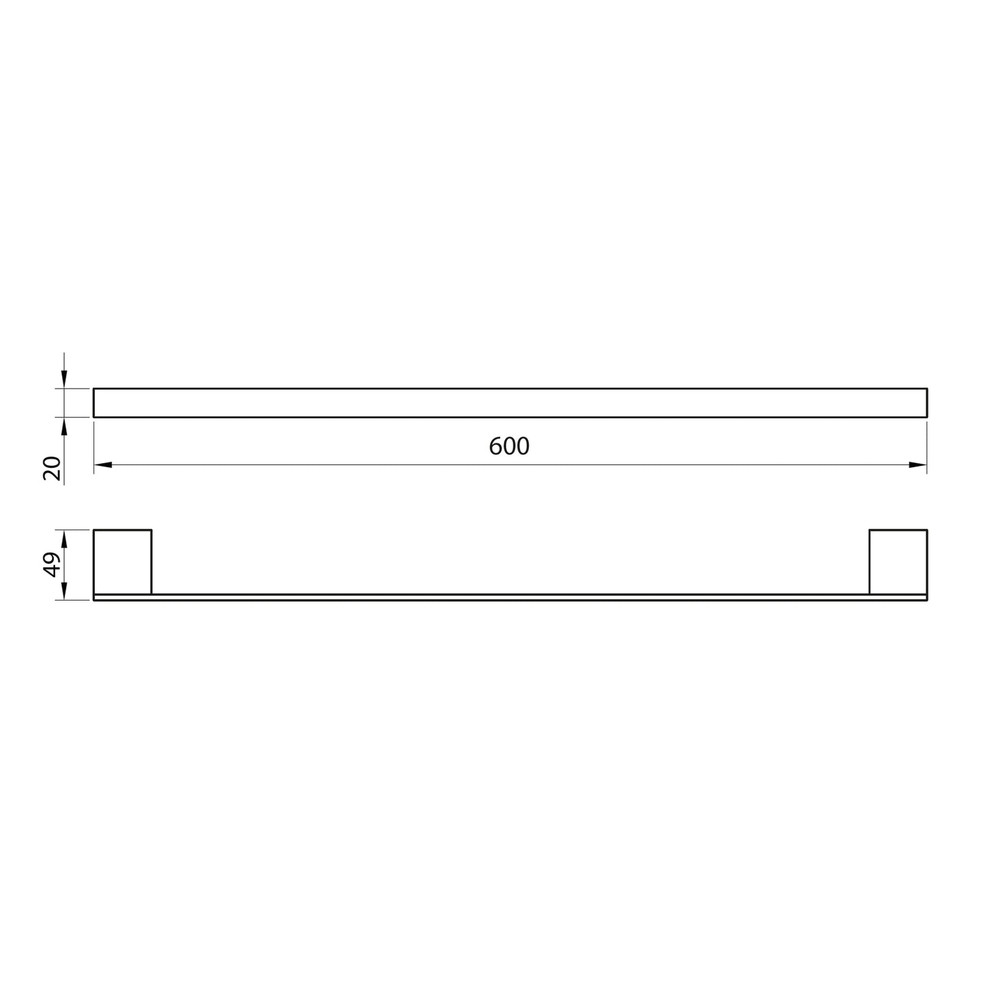 ALPHA Towel Bar 60cm
