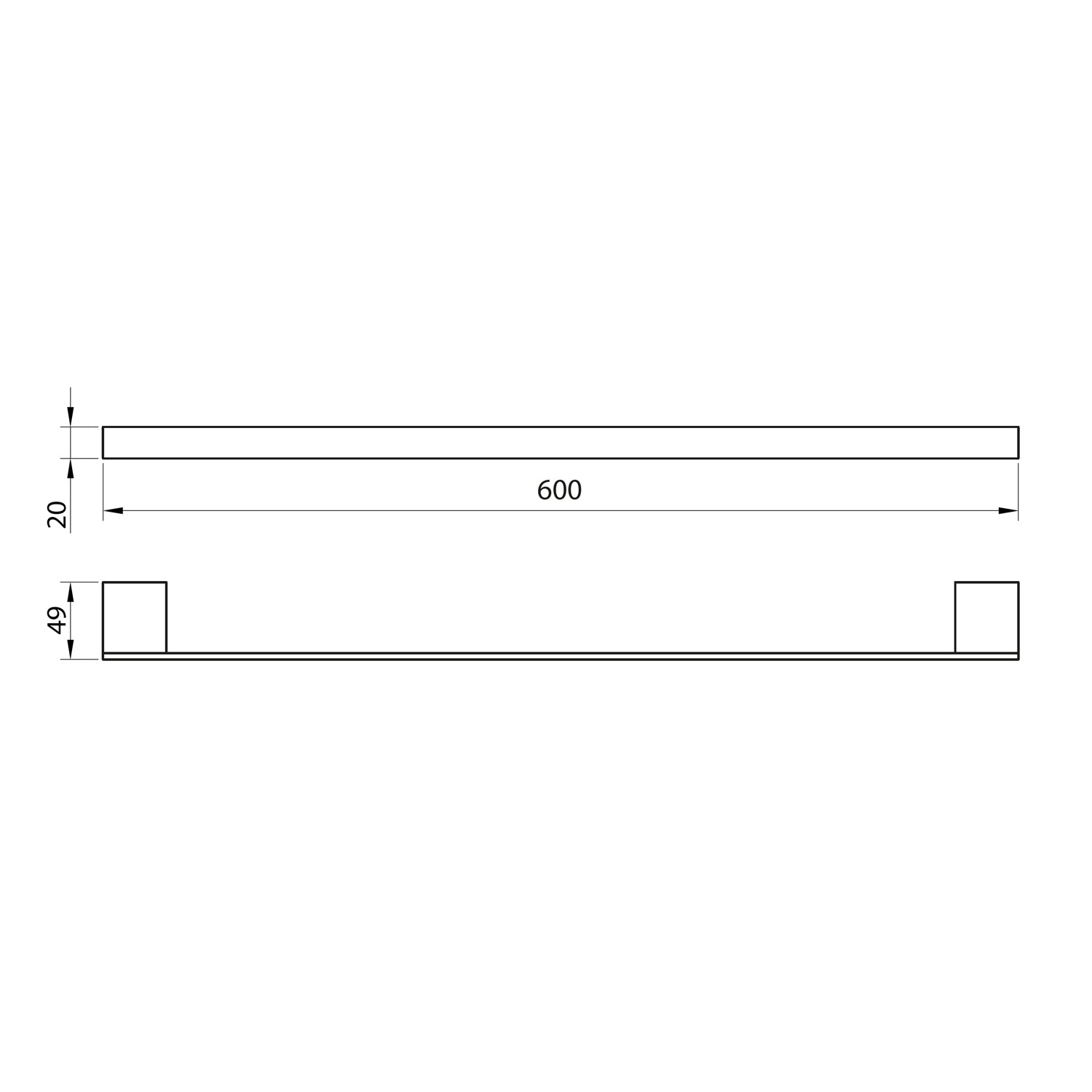 ALPHA Towel Bar 60cm