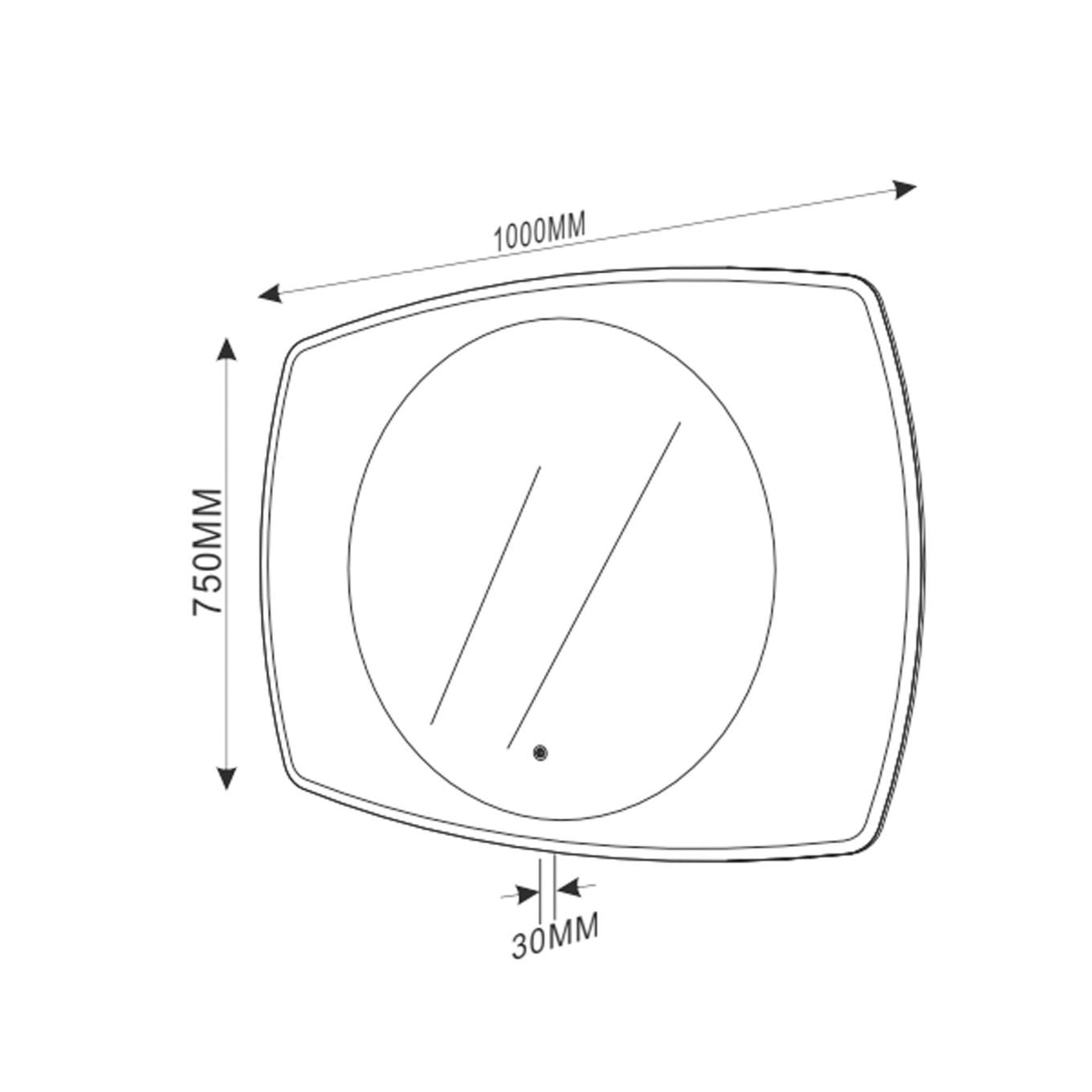 Bailee LED Backlit Mirror with Glass Surround 1000mm