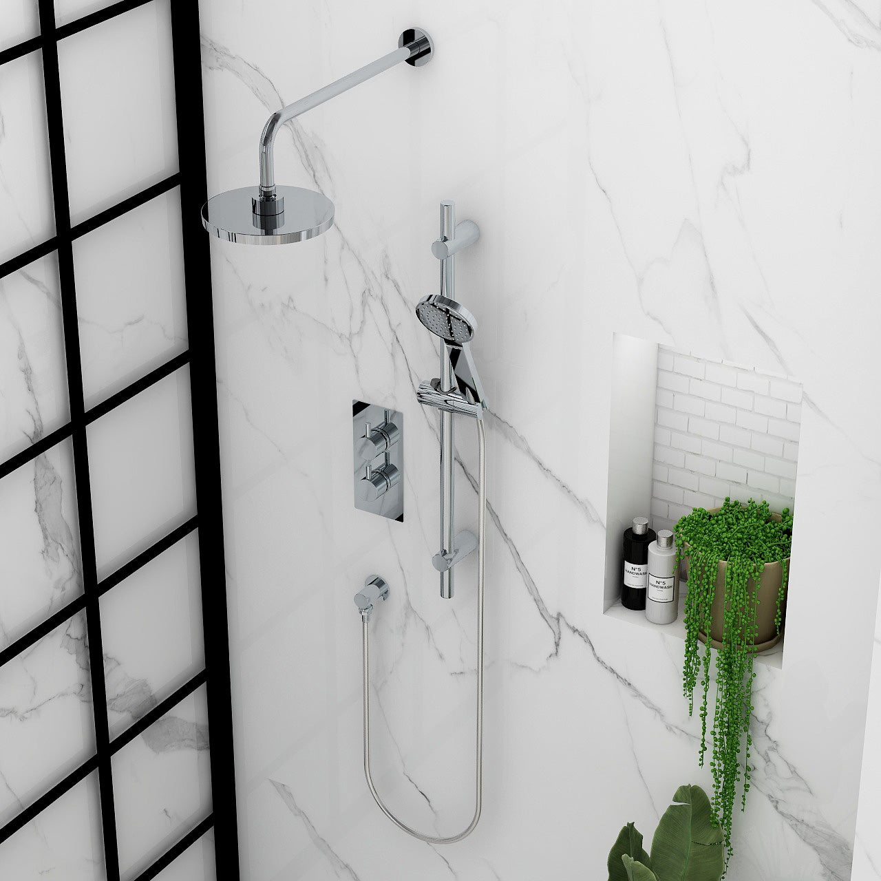 Arco single outlet two handle thermostatic concealed valve