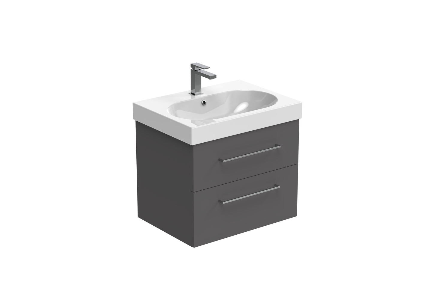 AUSTEN 60cm 2 drawer wall mounted unit