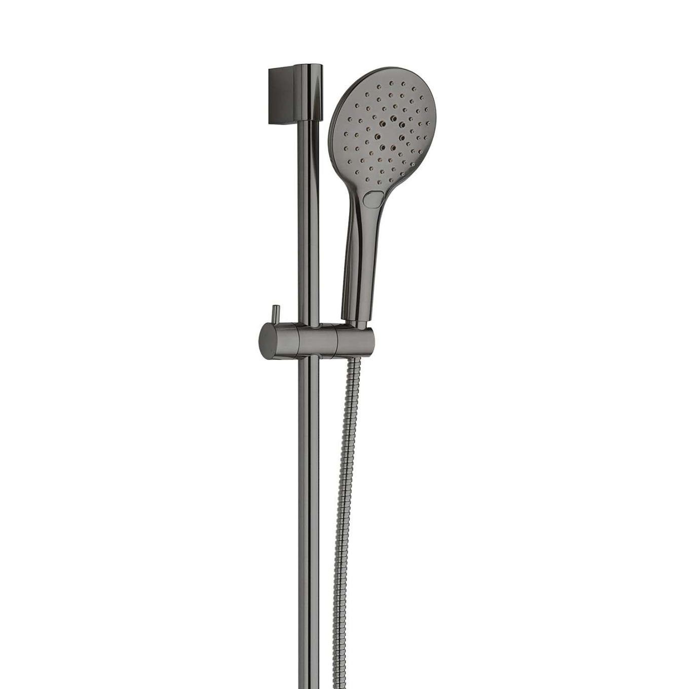 Aden Gunmetal Round Exposed Thermostatic Bar Valve & Slide Rail Shower Kit