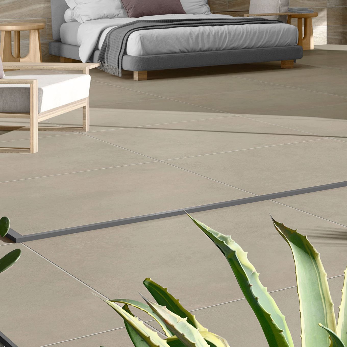 Hamburg Greige Matt Porcelain Tile 600x600mm