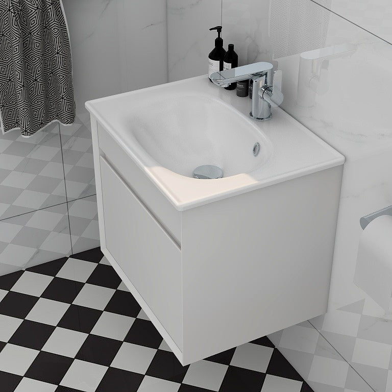 Alma 500mm Single Drawer cabinet in White