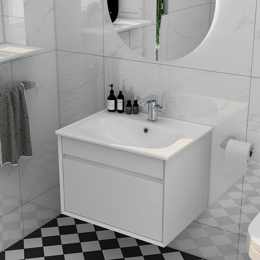 Alma 600mm Single Drawer cabinet in Matt White