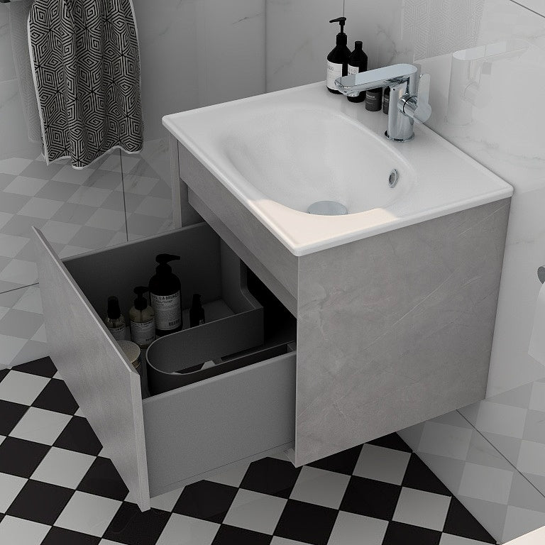 Alma 600mm Single Drawer cabinet in Slate