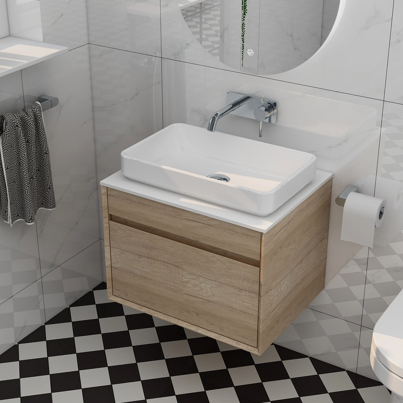 Alma square countertop basin