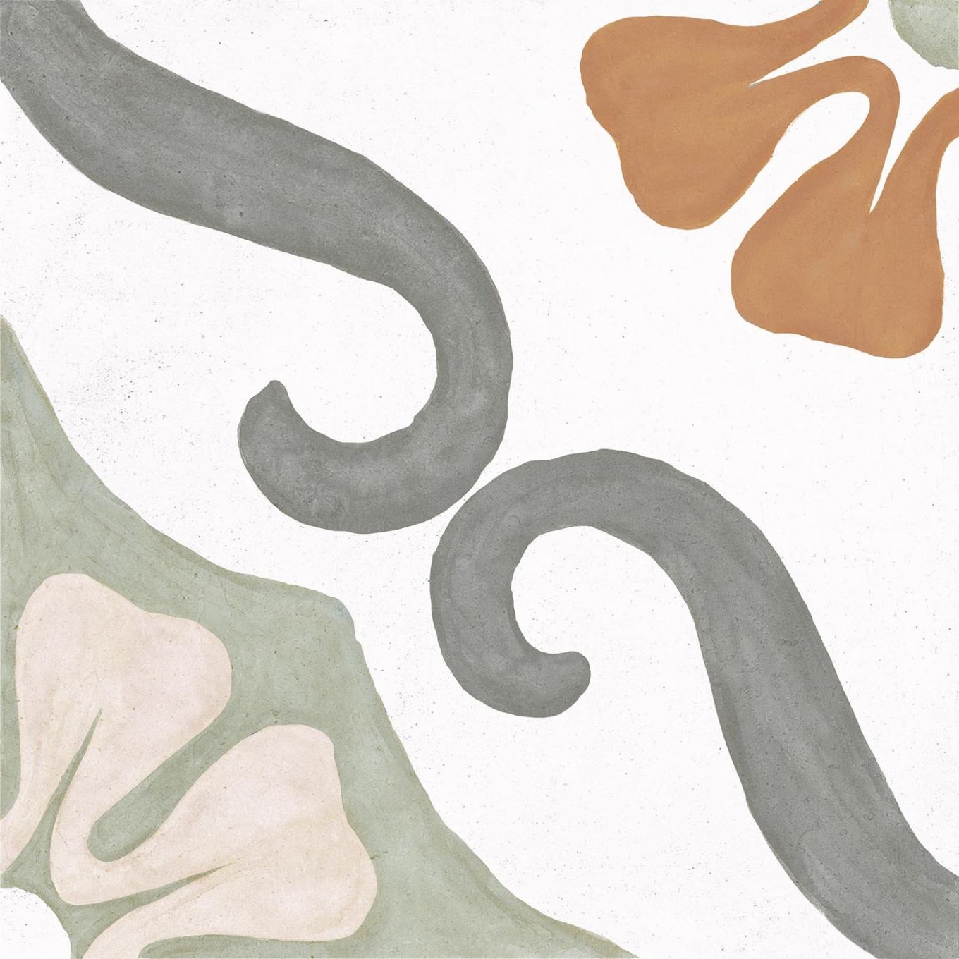Sicily Green Matt Porcelain Patterned Tile 223x223mm