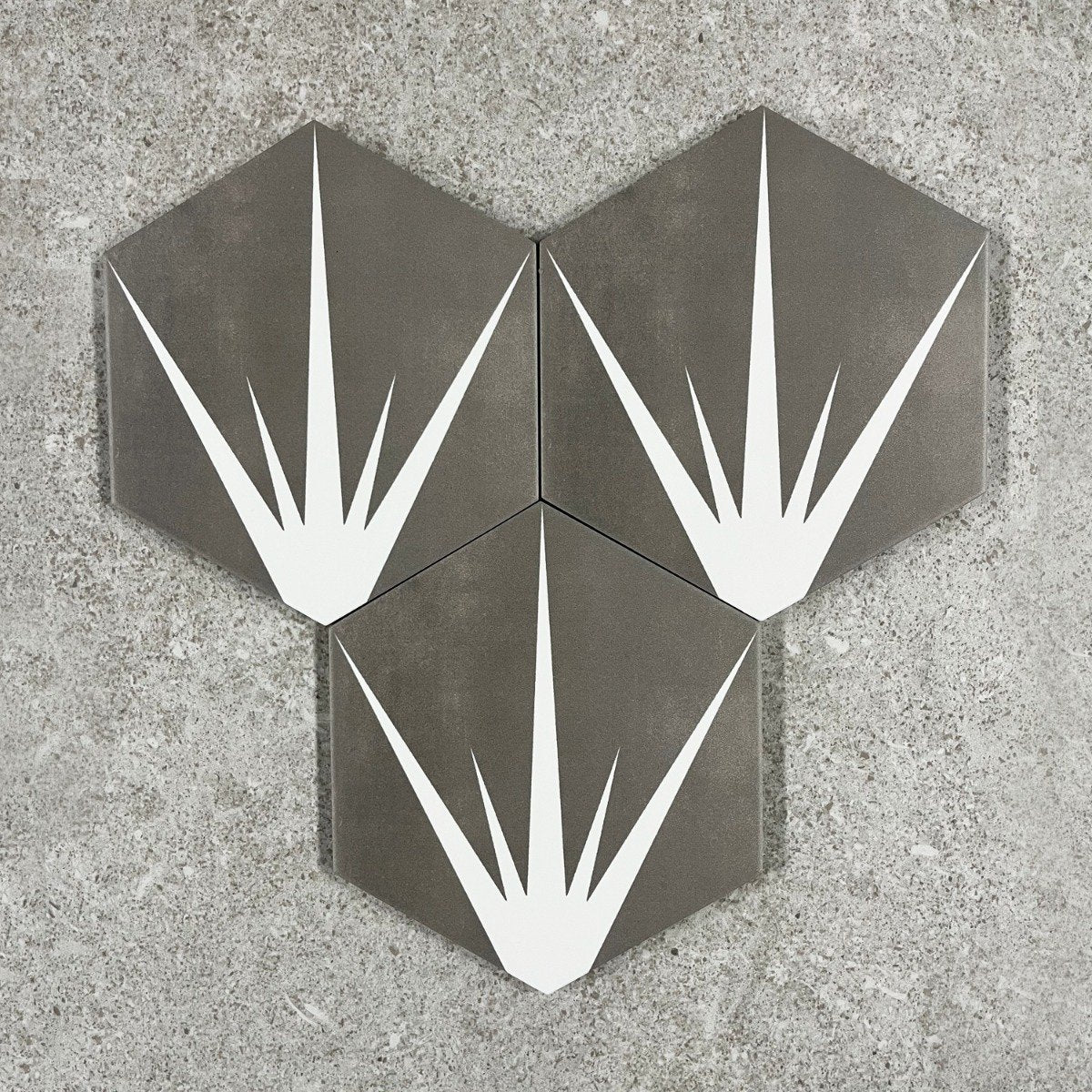 Lotus Hex Matt Grey Hexagon Porcelain Tile 198x228mm