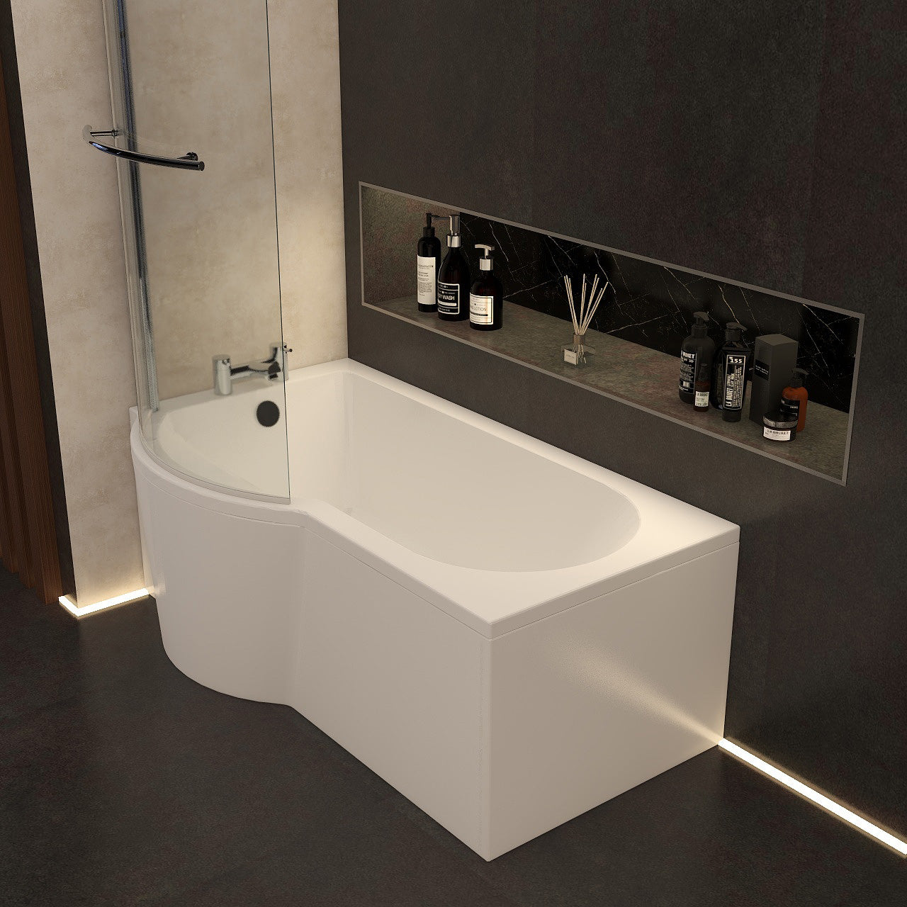 Imex Premiercast Arco shower bath 1500mm (inc. leg pack)