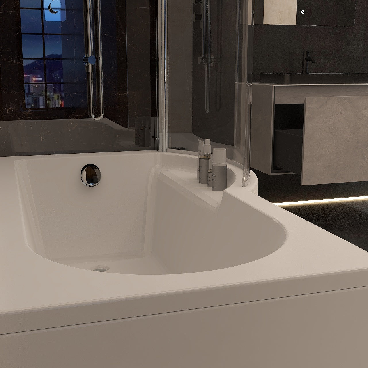 Imex Premiercast Arco shower bath 1500mm (inc. leg pack)