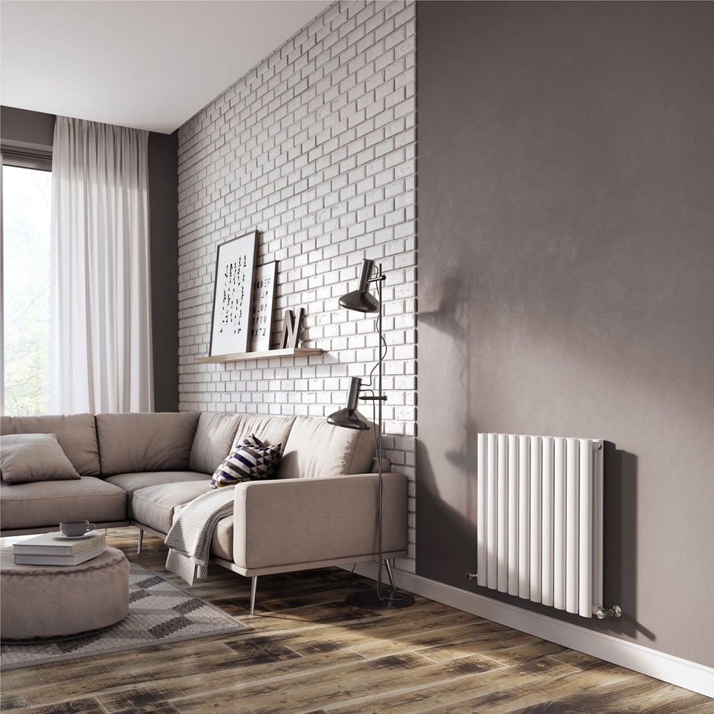 Islington White Double Horizontal Radiator 600x590mm
