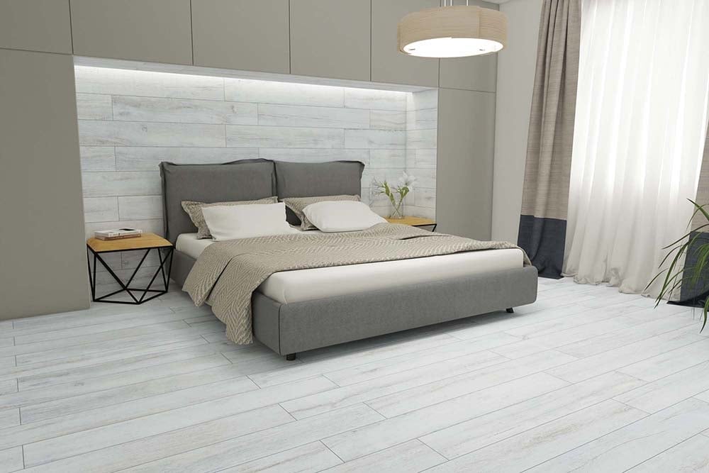 Everest White Wood Effect Outdoor Porcelain Tile 295x1200mm