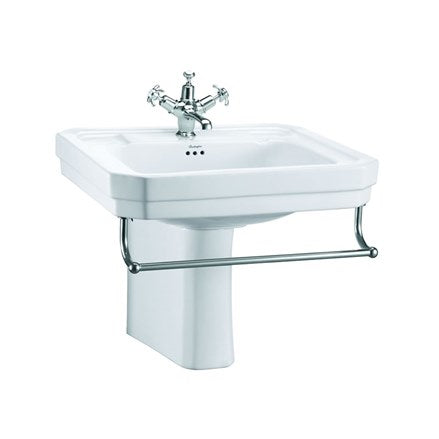 Victorian 61cm Basin, Towel Rail & Semi Pedestal
