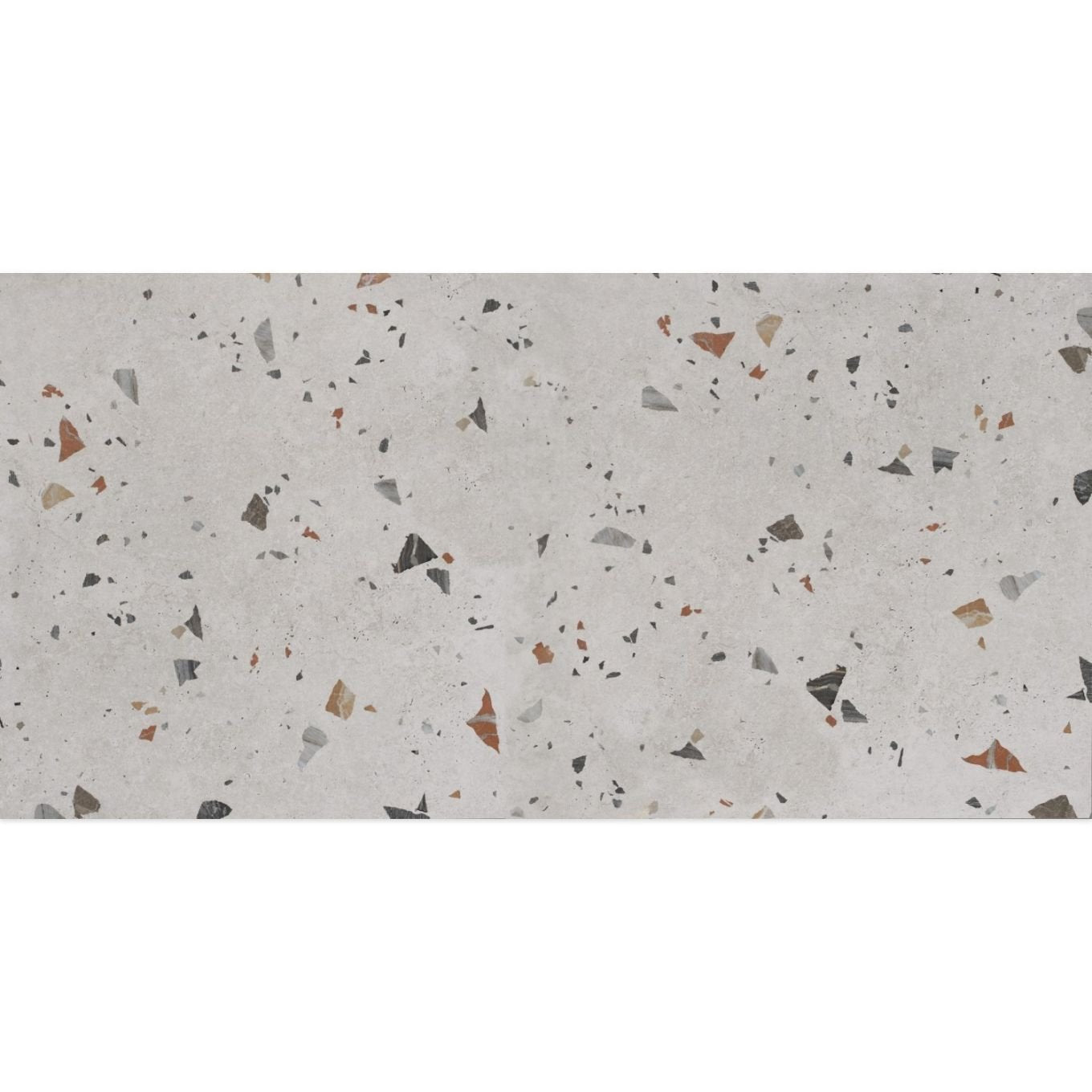 Bono Pearl Grey Matt Porcelain Terrazzo Tile 600x1200mm
