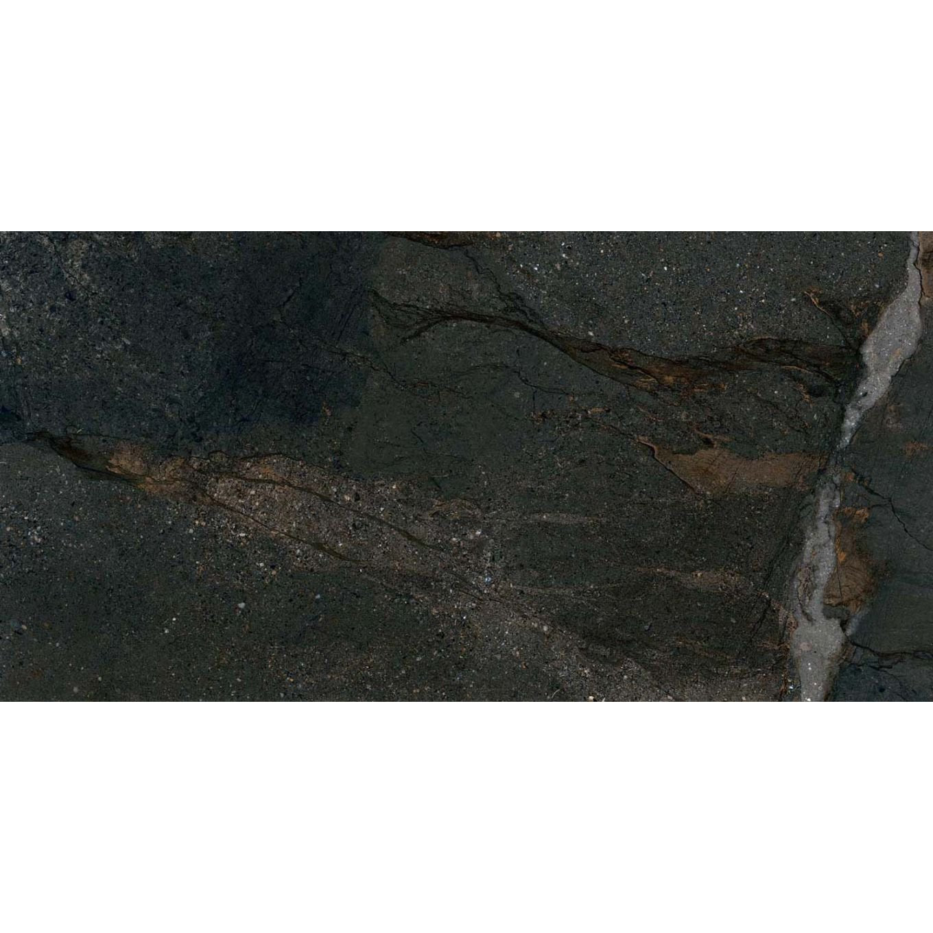 Zoltan Black Stone Effect Gloss Porcelain Tile 600x1200mm