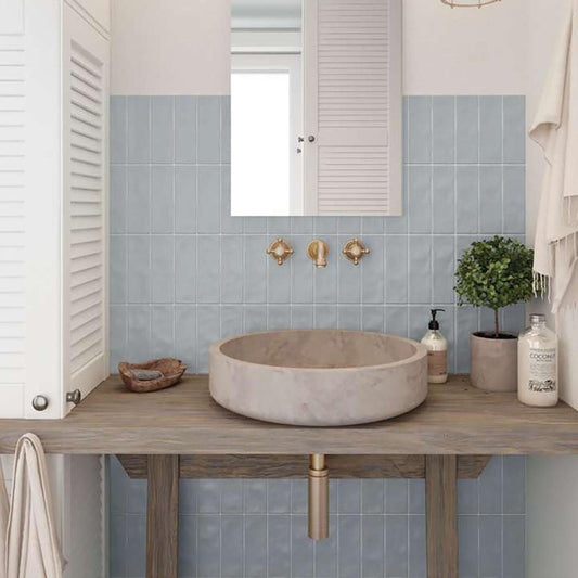 Borneo Sky Blue Matt Brick Tile 65x200mm