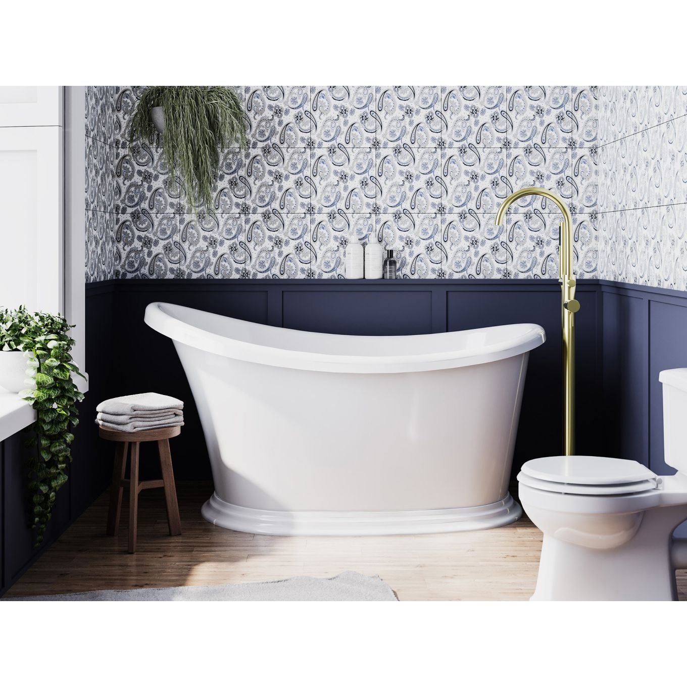 Brampton White Traditional Freestanding Rolltop Bath 1350x710mm