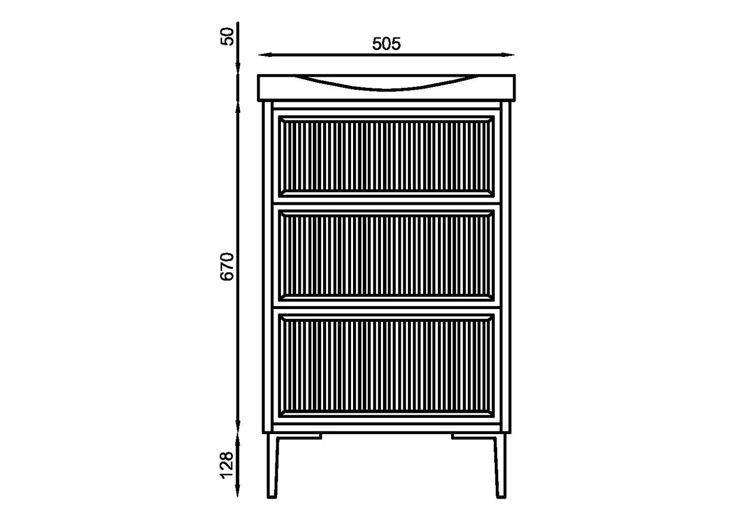 Bota 500 Fluted Cabinet