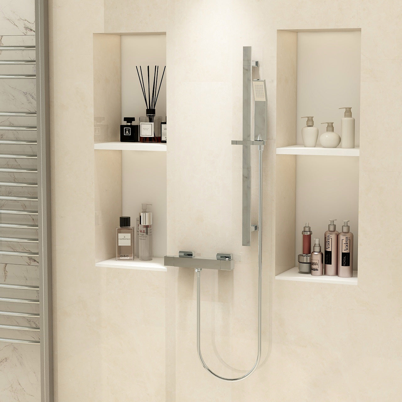 Bloque2 single outlet bar valve with STR8 slide rail and adjustable head