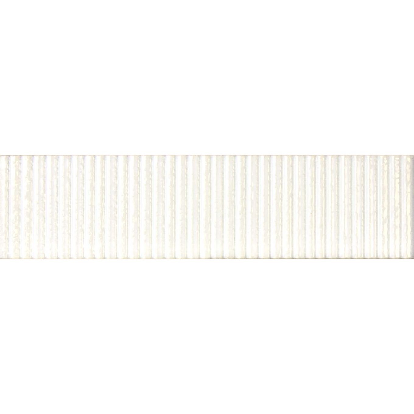 Canillo White Gloss Ceramic Brick Tile 300x75mm