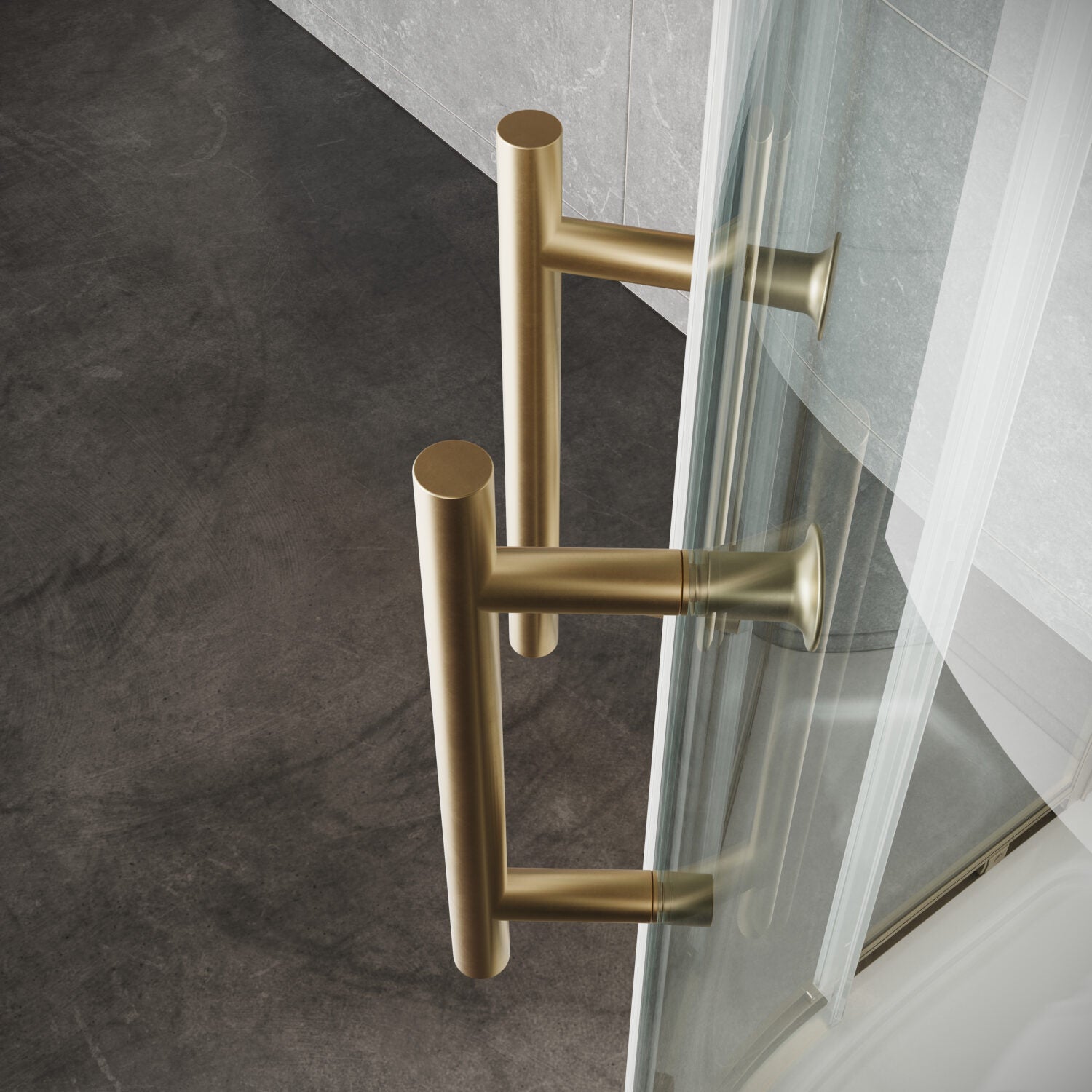 S6 Brushed Brass Double Door Quadrant 900×900