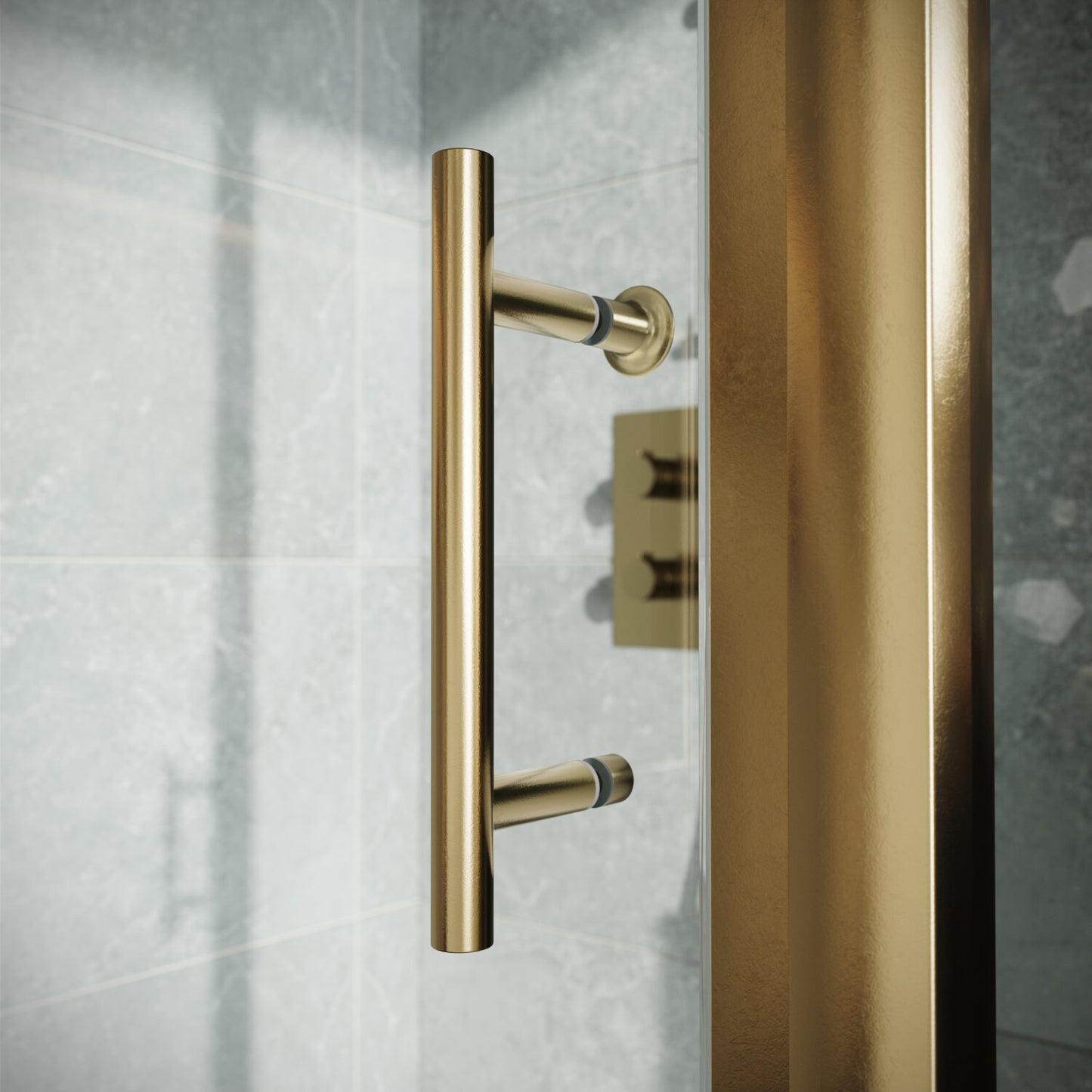 S6 Brushed Brass Sliding Door 1000