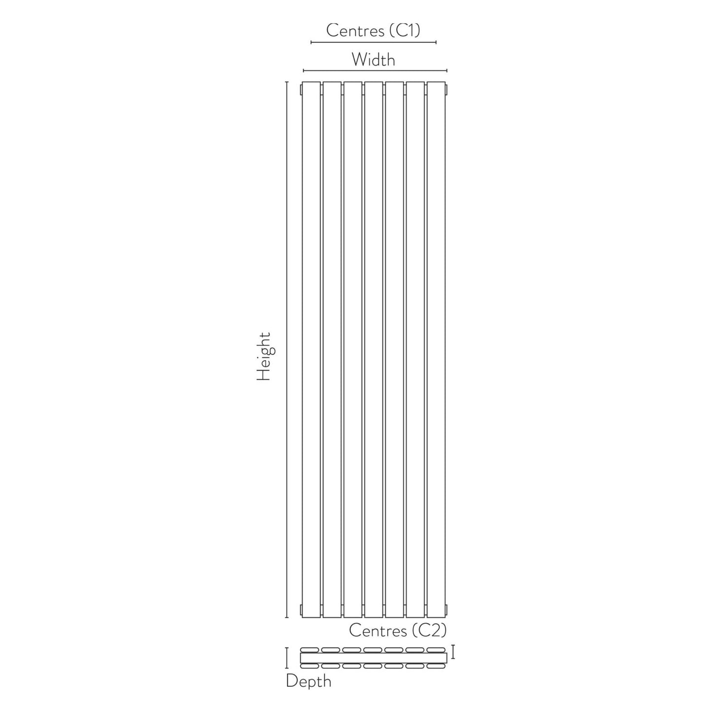 Bravo Double Designer Radiator – 1600 X 544