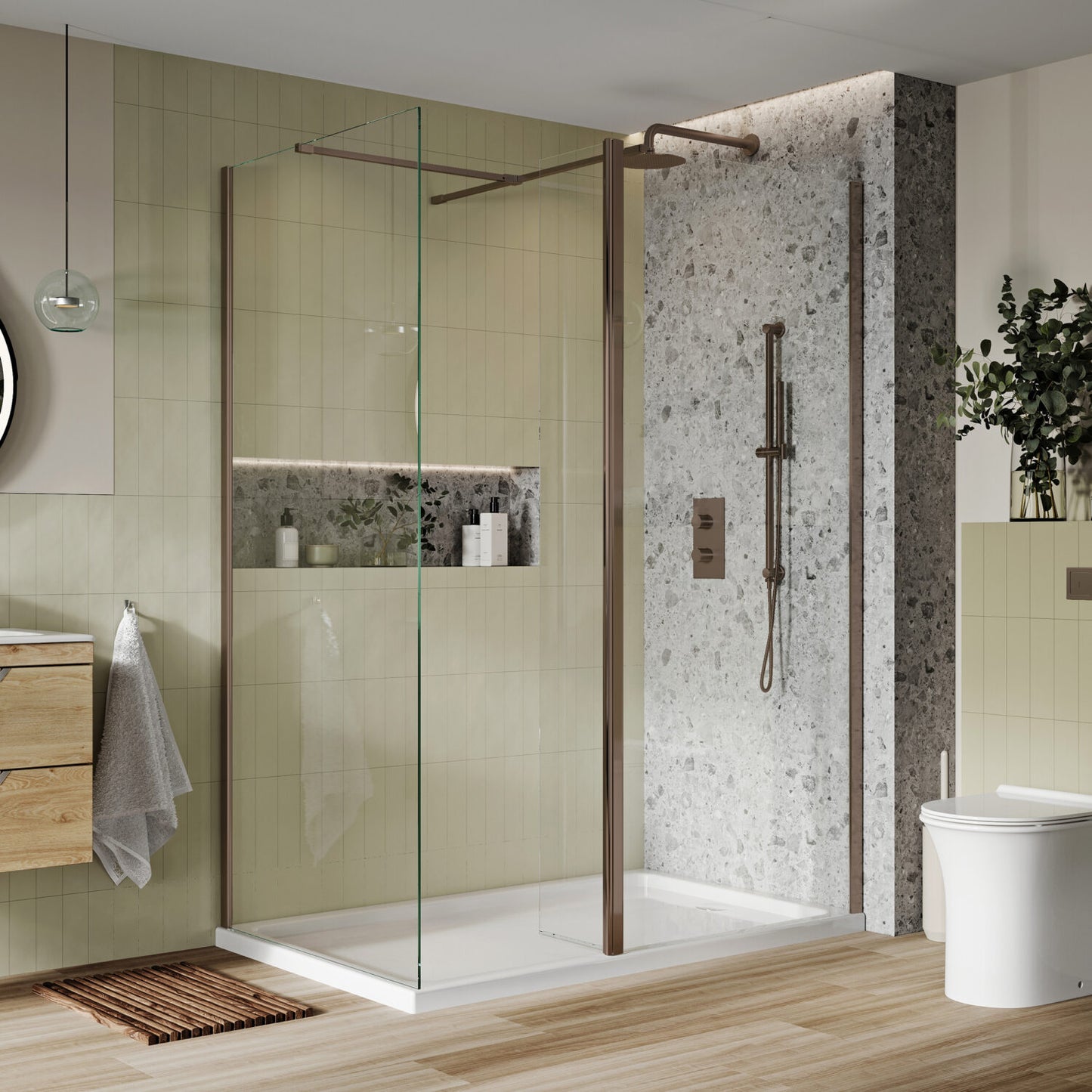 S8 Flipper Brushed Bronze Panel Clear Glass