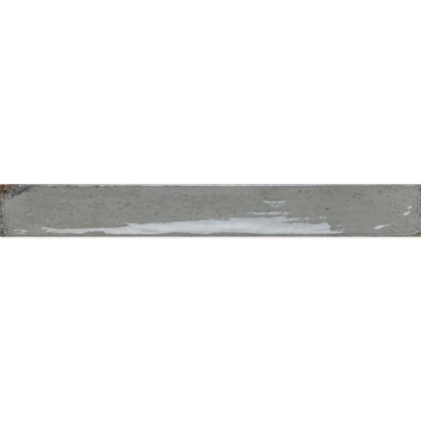 Capri Grey Gloss Ceramic Brick Tile 400x50mm