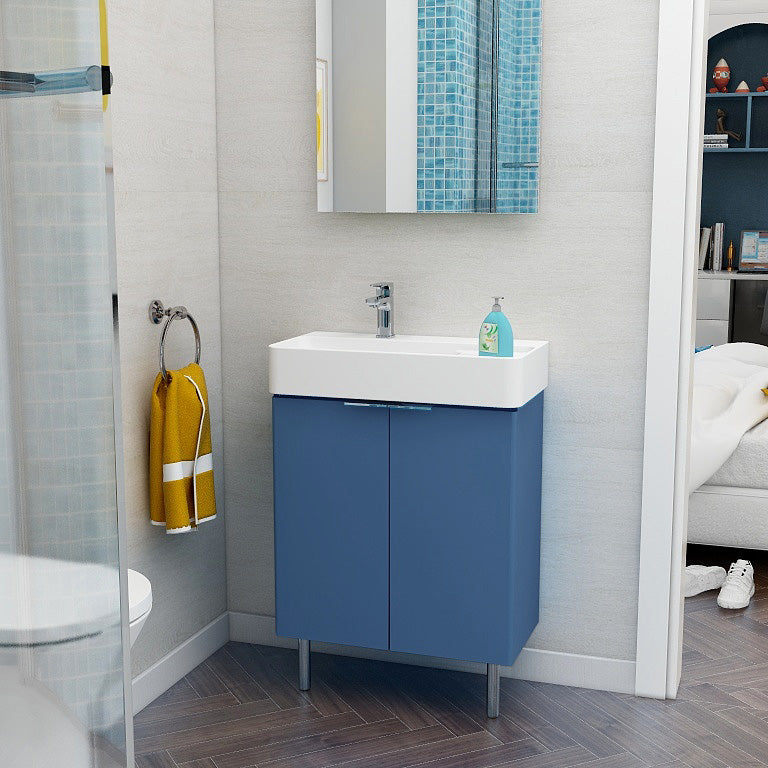Blade 600mm Two Door Floor standing Cabinet in Matt Blue