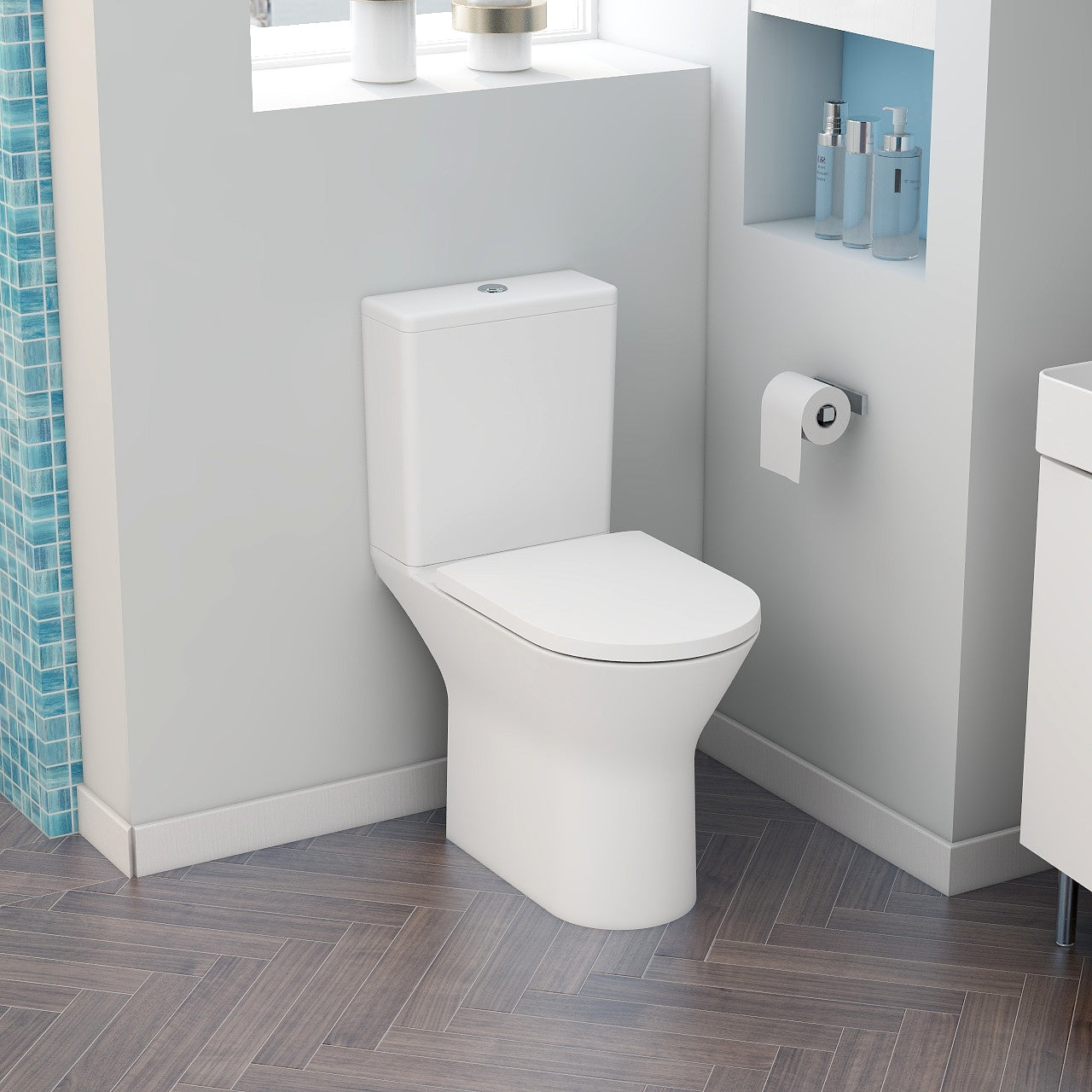 Blade Rimless Comfort Height Open Back Close Coupled Pan & cistern (pan height 450mm)