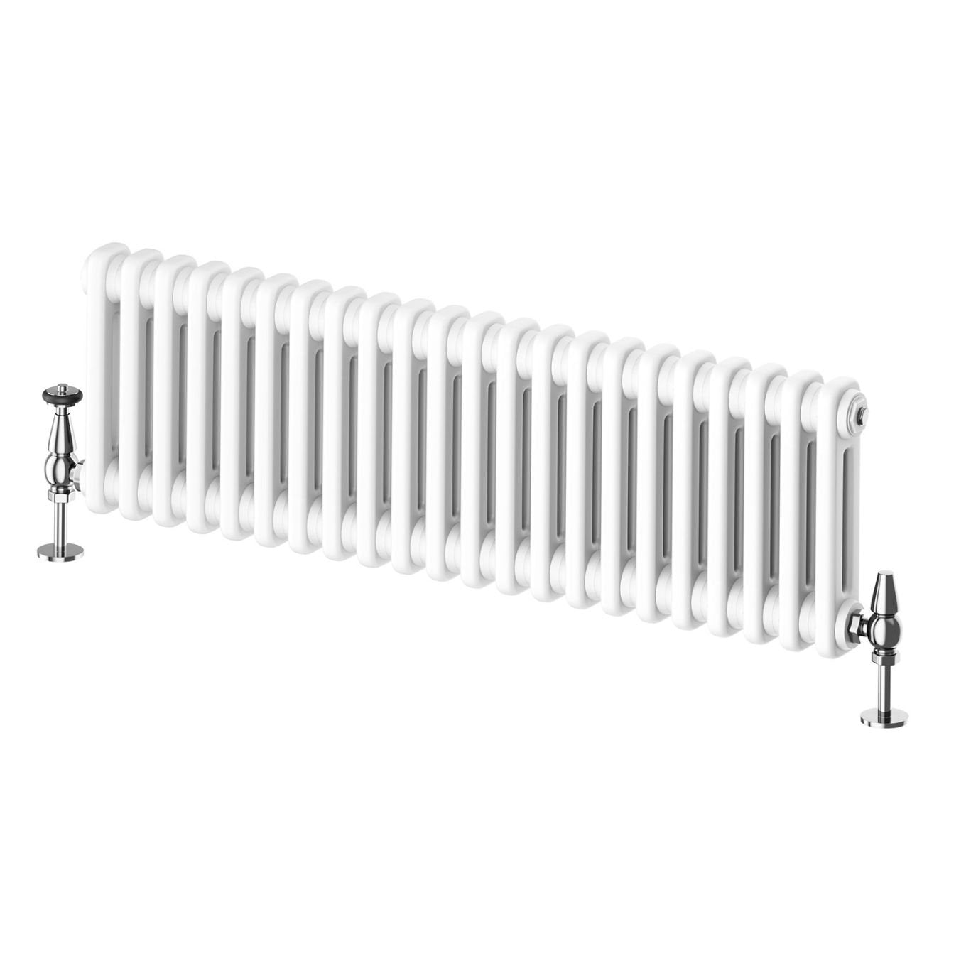 Upton White Double Horizontal Column Radiator 300x1010mm