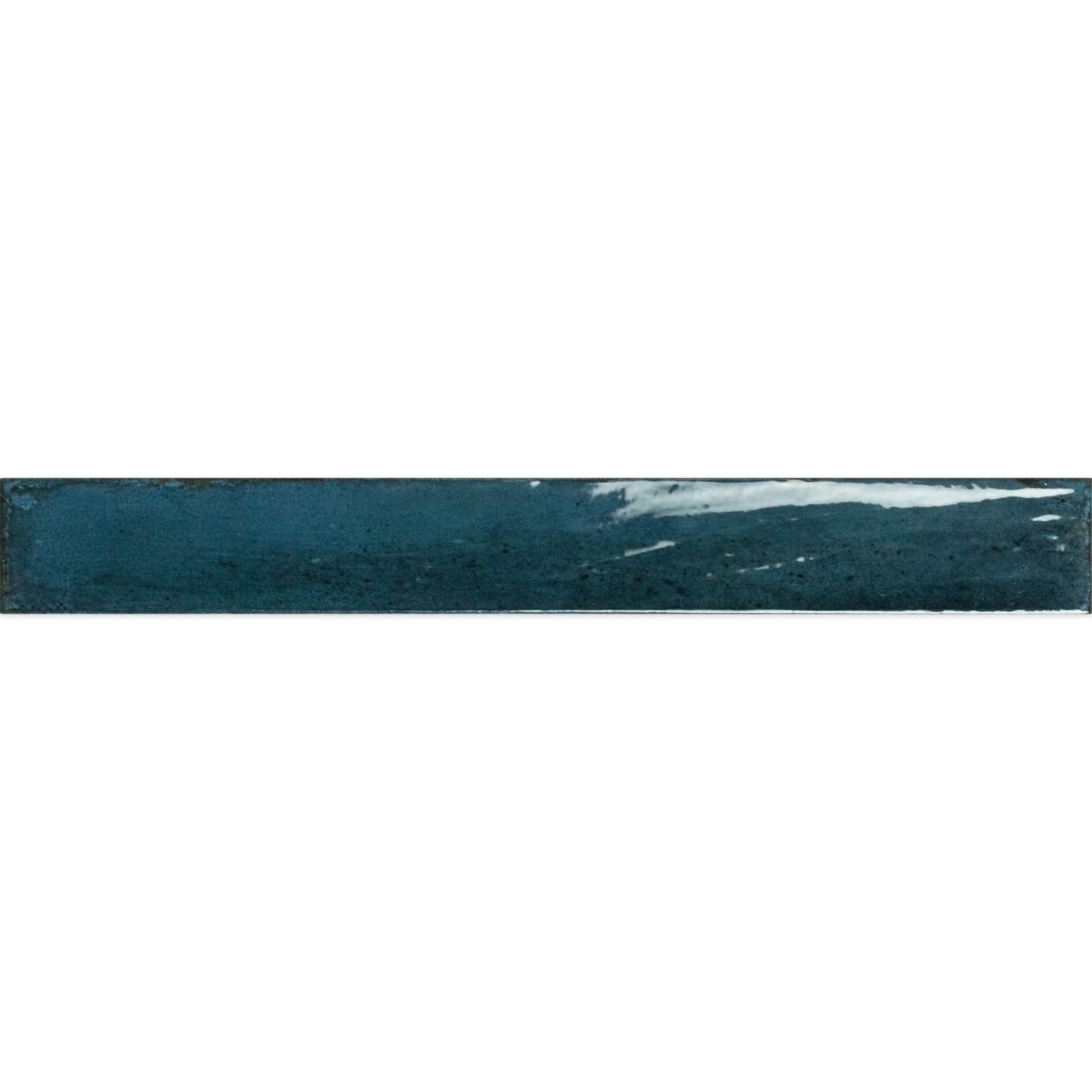 Capri Blue Gloss Ceramic Brick Tile 400x50mm