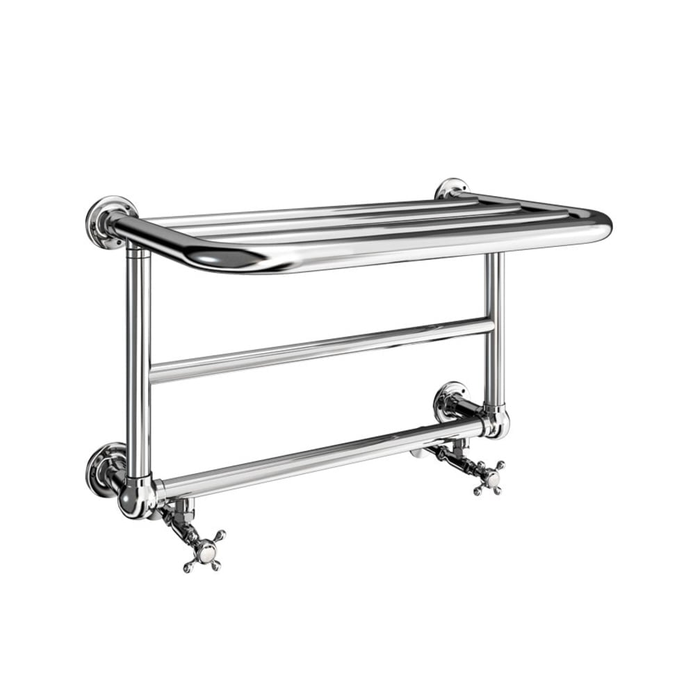 Burlington Strand Chrome Heated Towel Rail - 642x404mm