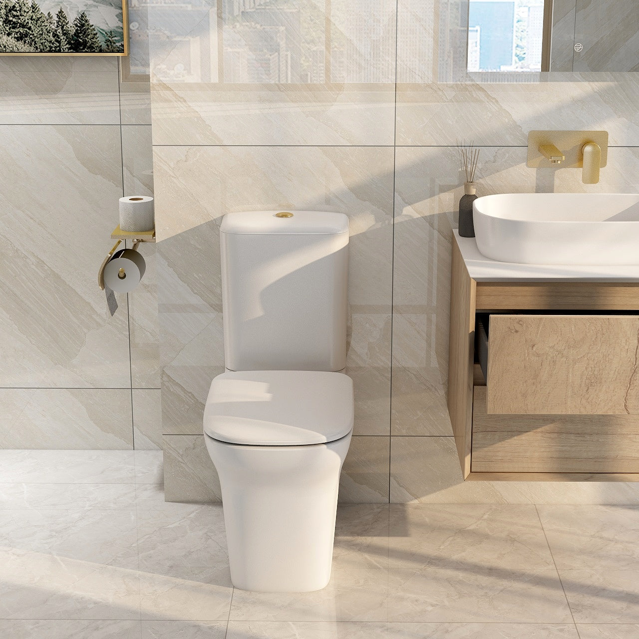 Grace Rimless Open Backed Close Coupled 430mm high Pan