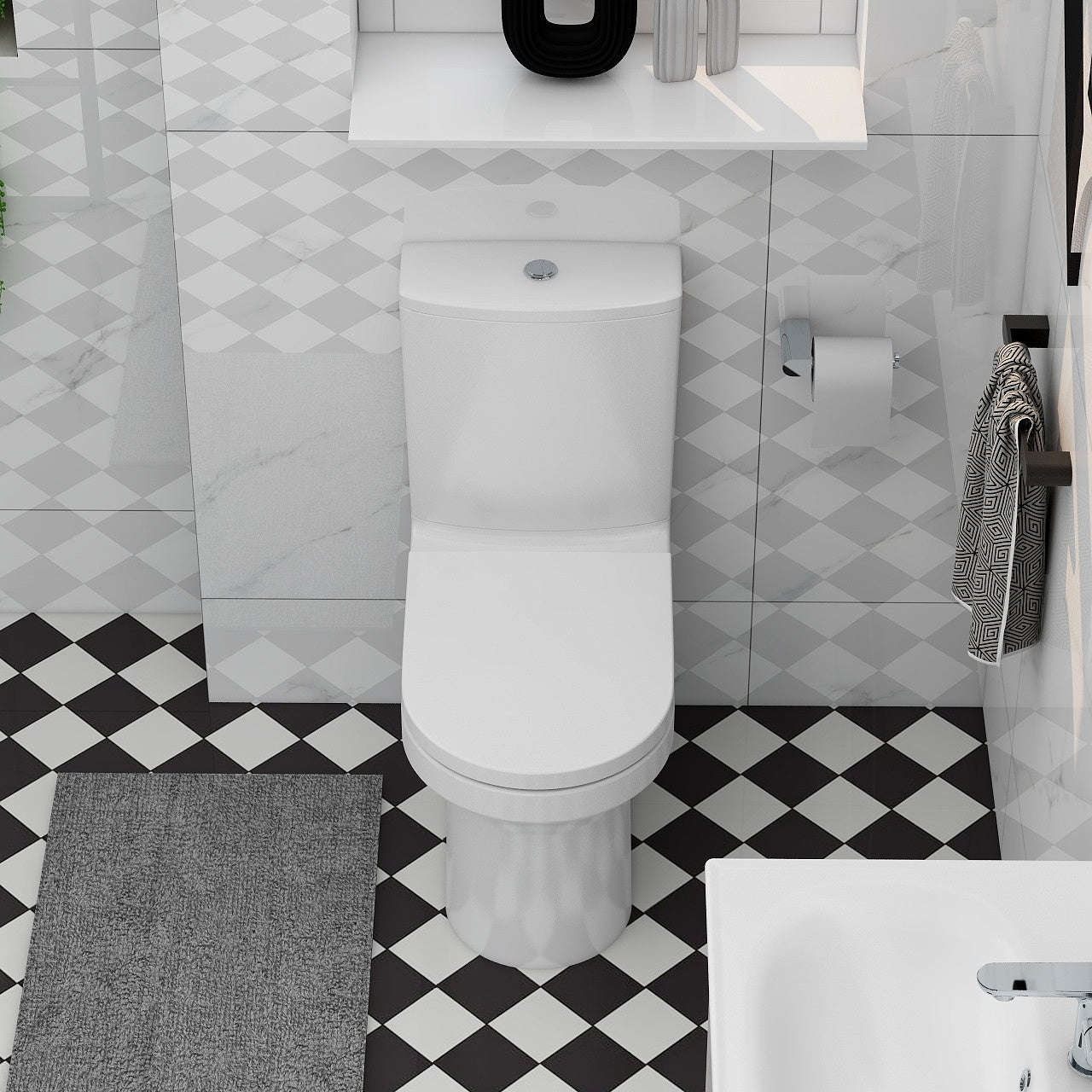 Alma Rimless Closed Back Close Coupled Pan and cistern (420mm pan height)