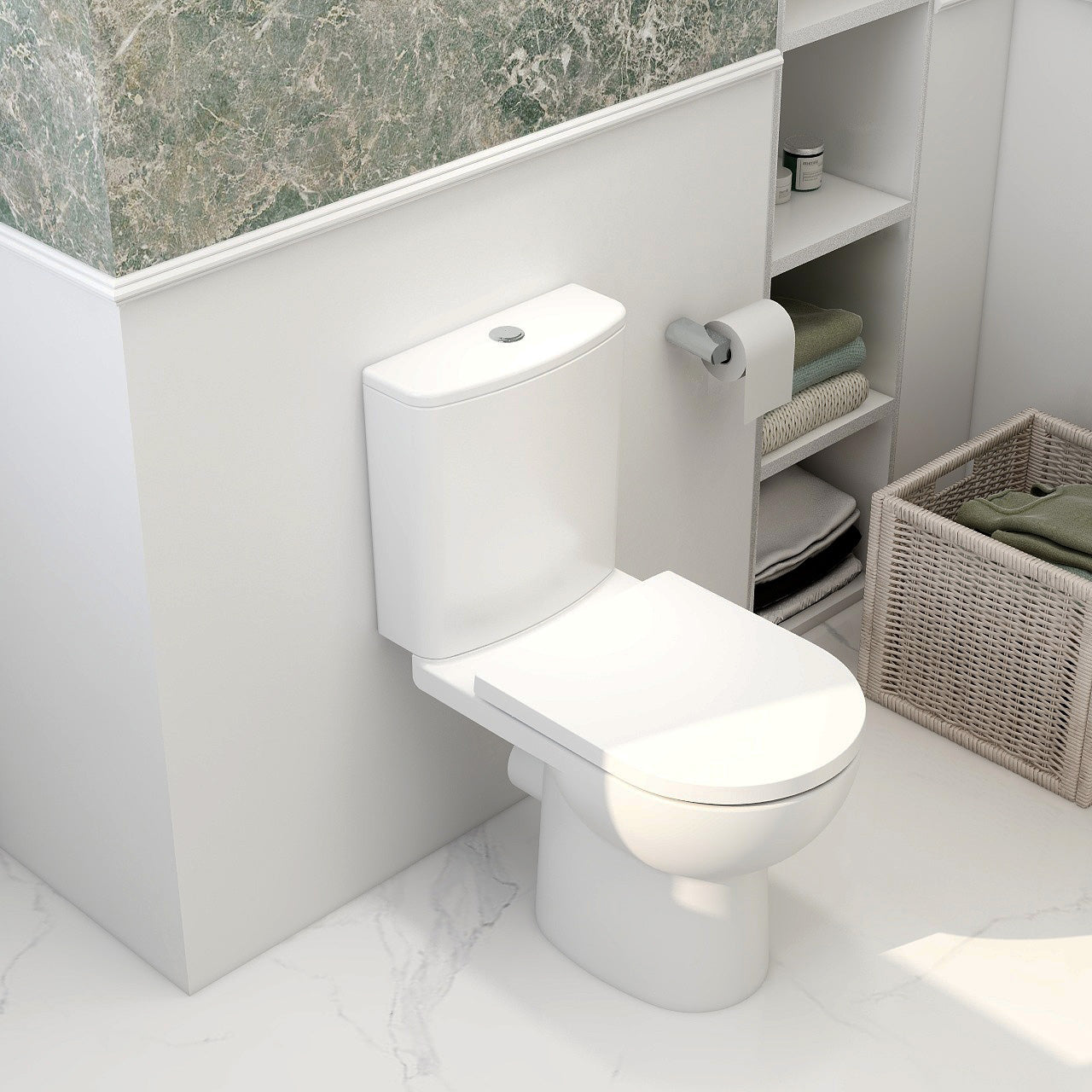 Ivan rimless short projection open back close coupled pan & cistern