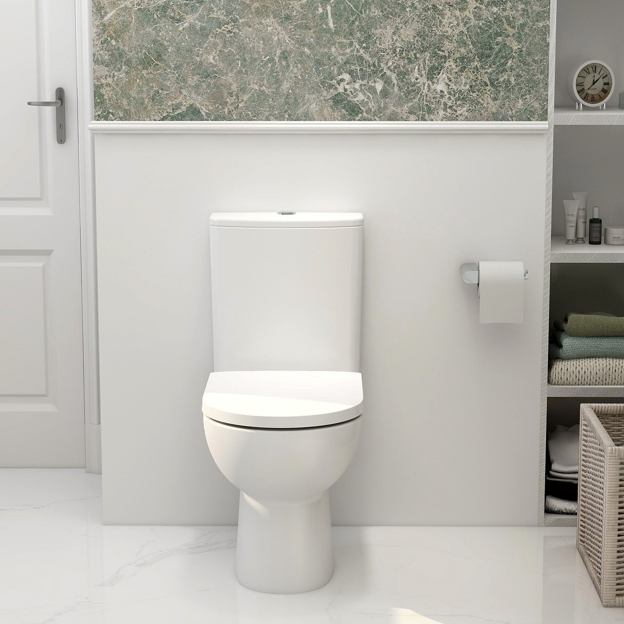 Ivan rimless short projection open back close coupled pan & cistern