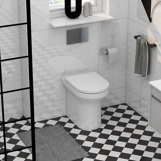 Alma Rimless Comfort Height Back to Wall Pan 450mm High