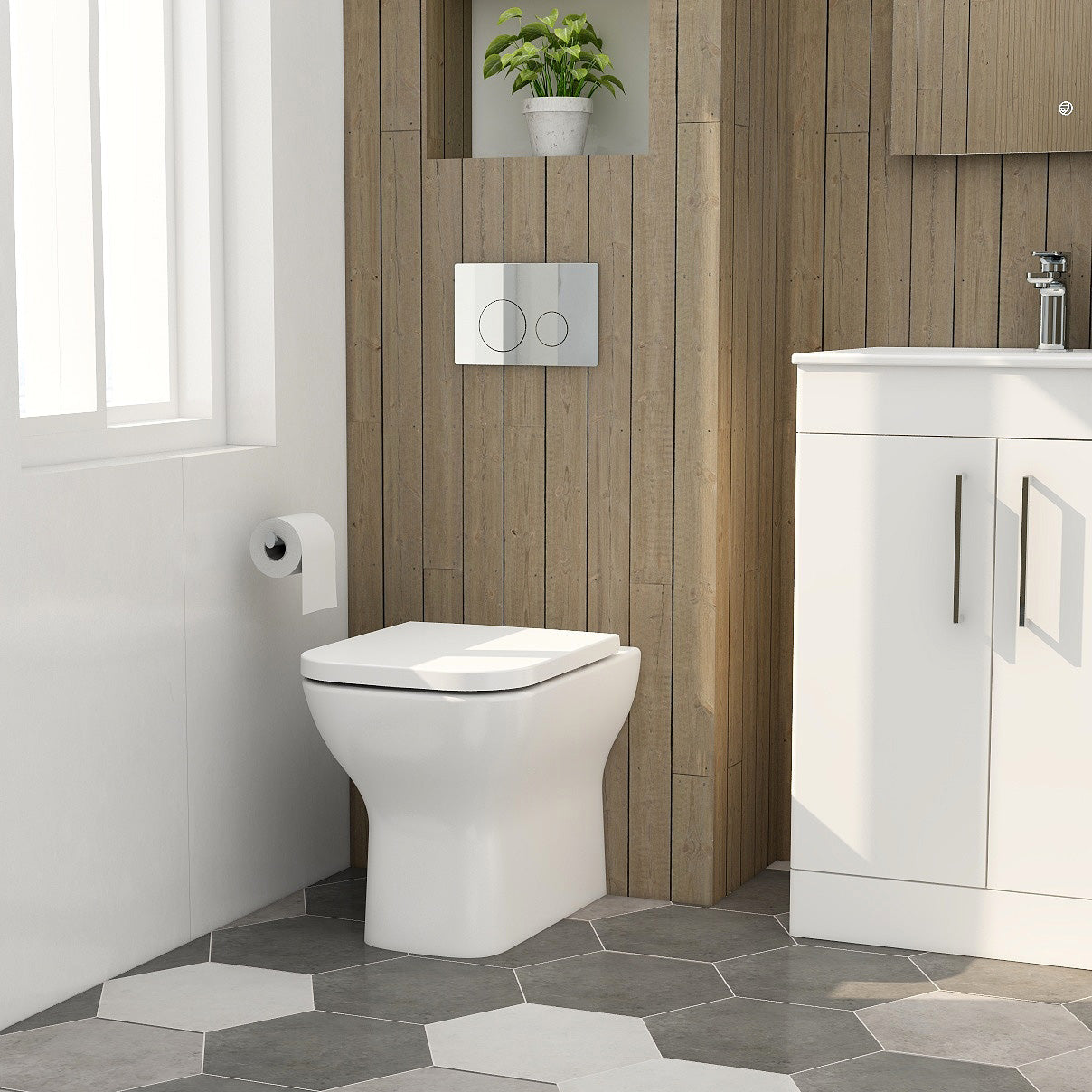 Quadro comfort height back to wall pan